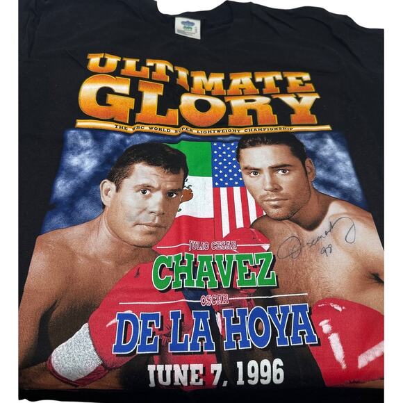 Ultimate Glory Chavez vs Oscar De La Hoya 1996 Signed Large Shirt - Picture 2 of 6